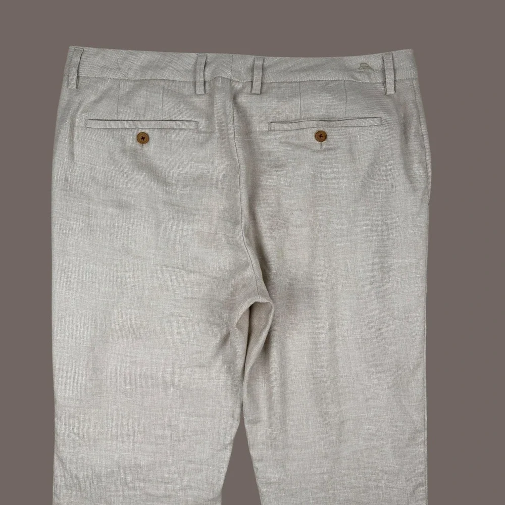 Tommy Bahama Pants Mens 34x30 Beige Linen Blend Chino Summer Travel Casual